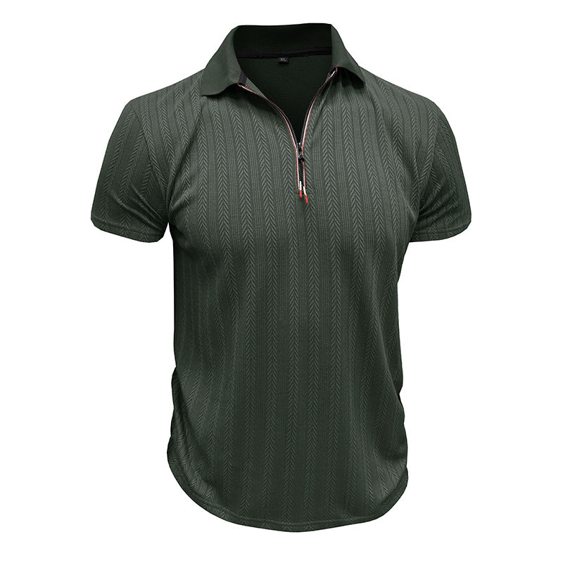 Herren Poloshirt mit Reißverschluss und strukturiertem Dessin Aliams