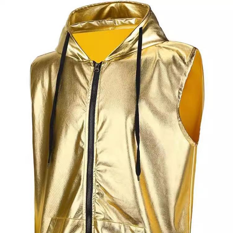 Herren Kapuzenweste mit glänzendem Obermaterial und praktischen Taschen Aliams