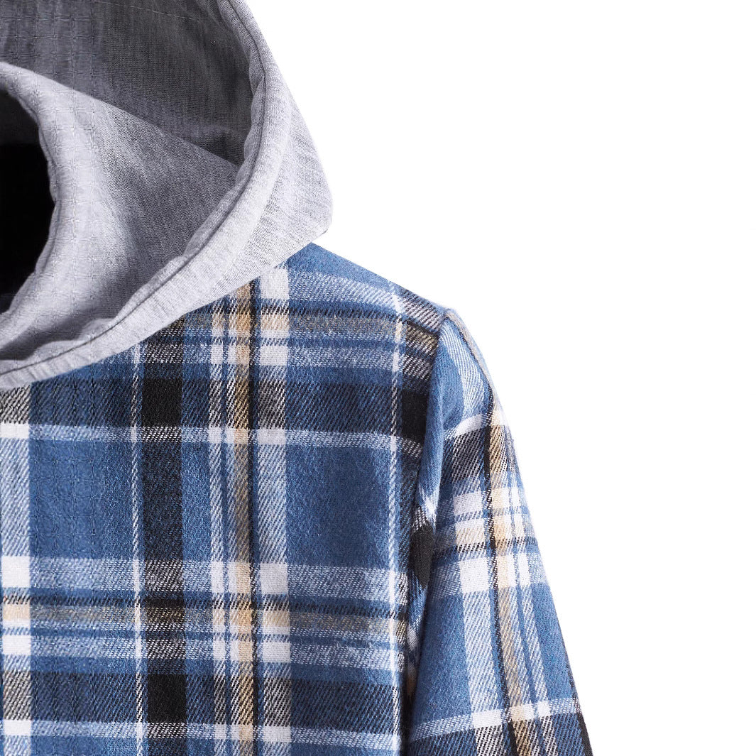 Herren Flanellhemd mit integrierter Kapuze Aliams