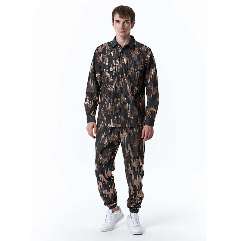 Herren Designer-Jogginganzug mit glitzerndem Muster Aliams