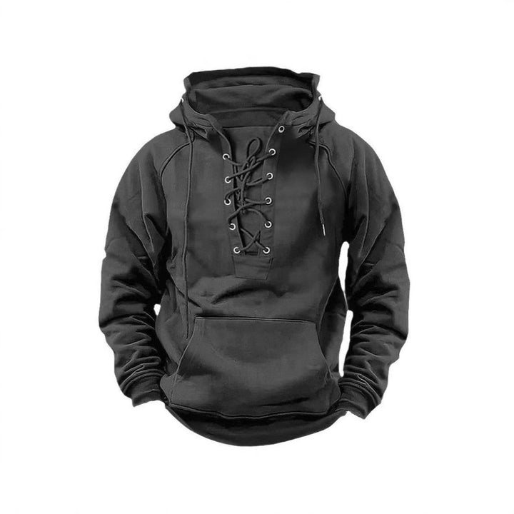 Herren Kapuzenpullover mit innovativem Schnürdesign und weichem Innenfutter Aliams