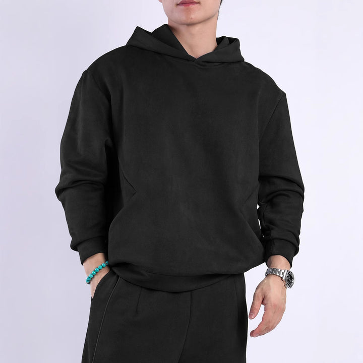 Herren Kapuzensweatshirt aus weichem Fleece-Material mit innovativen Details Aliams