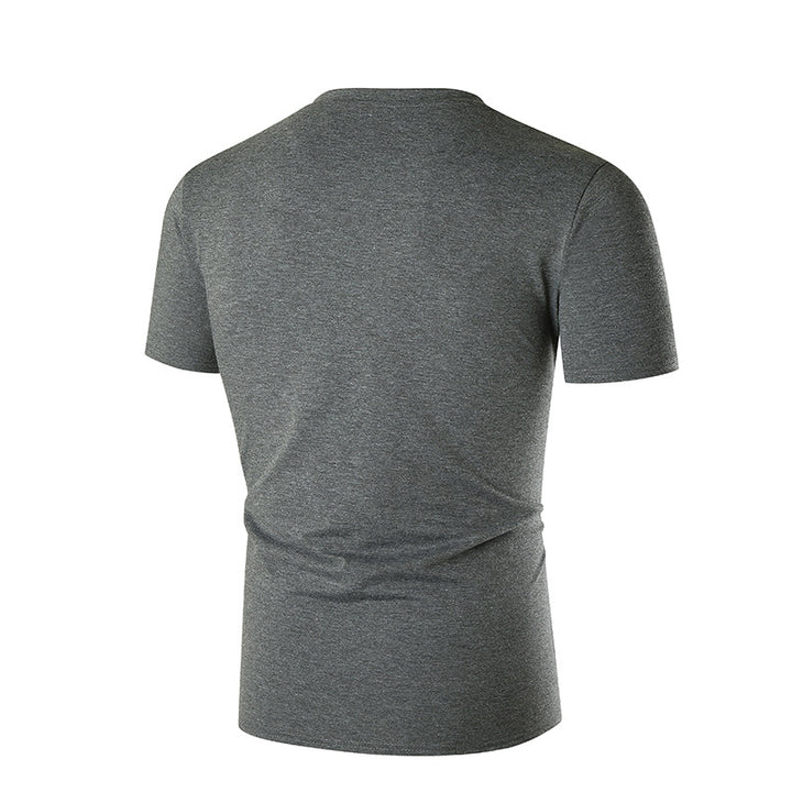 Herren V-Ausschnitt T-Shirt mit Brusttasche und figurbetonter Passform Aliams