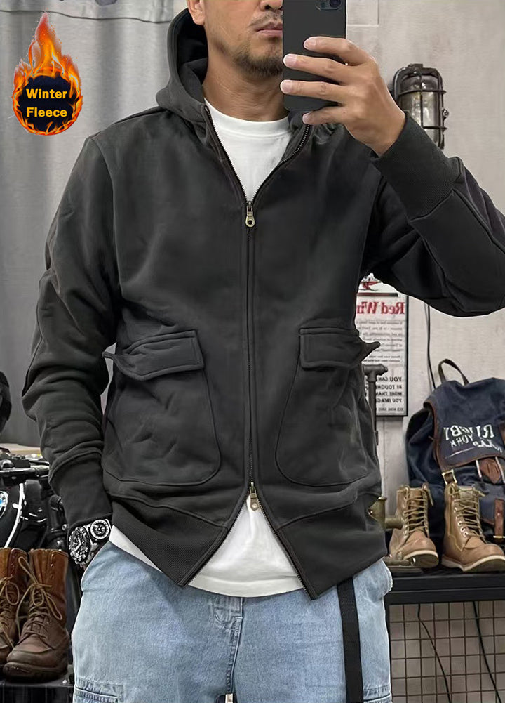 Herren warme Fleecejacke mit praktischen Taschen und modernem Schnitt Aliams