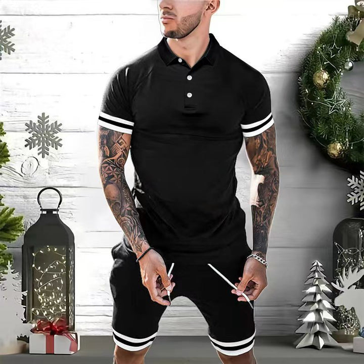 Herren Sportliches Poloshirt und Shorts-Set Aliams