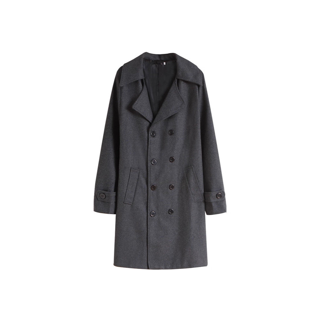 Herren Eleganter Wollmantel mit doppelt gefüttertem Design und praktischen Taschen Aliams