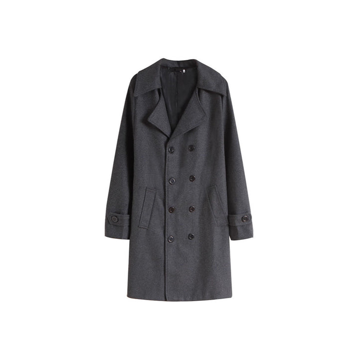 Herren Eleganter Wollmantel mit doppelt gefüttertem Design und praktischen Taschen Aliams