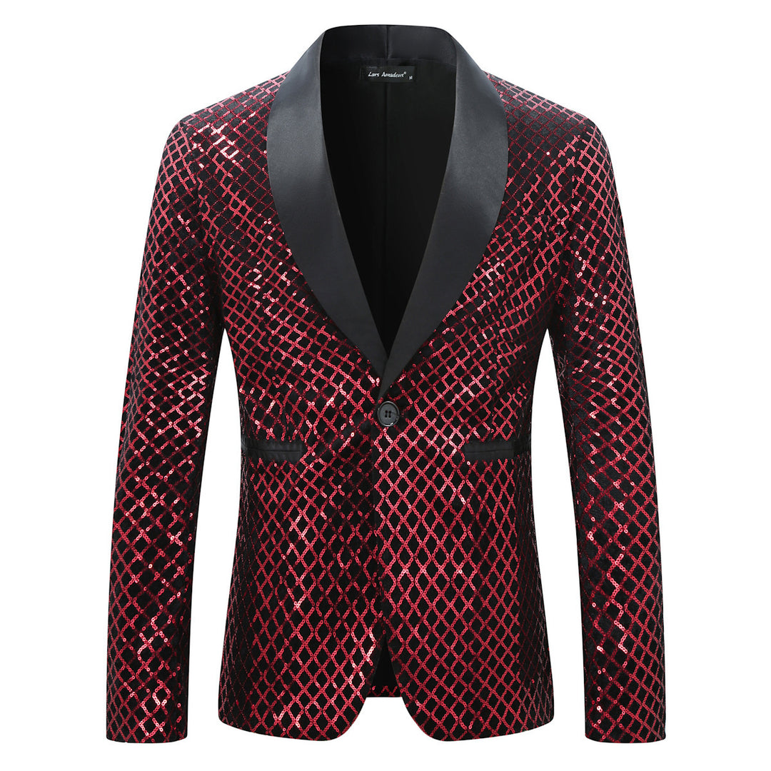 Herren Funkelnder Paillettenblazer mit elegantem Schnitt Aliams