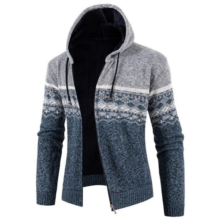 Herren Kapuzenpullover mit Norweger-Muster Aliams