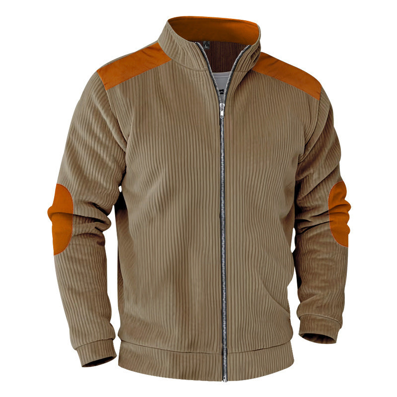 Herren sportliche Jacke mit strukturierten Ärmeln und Stehkragen Aliams