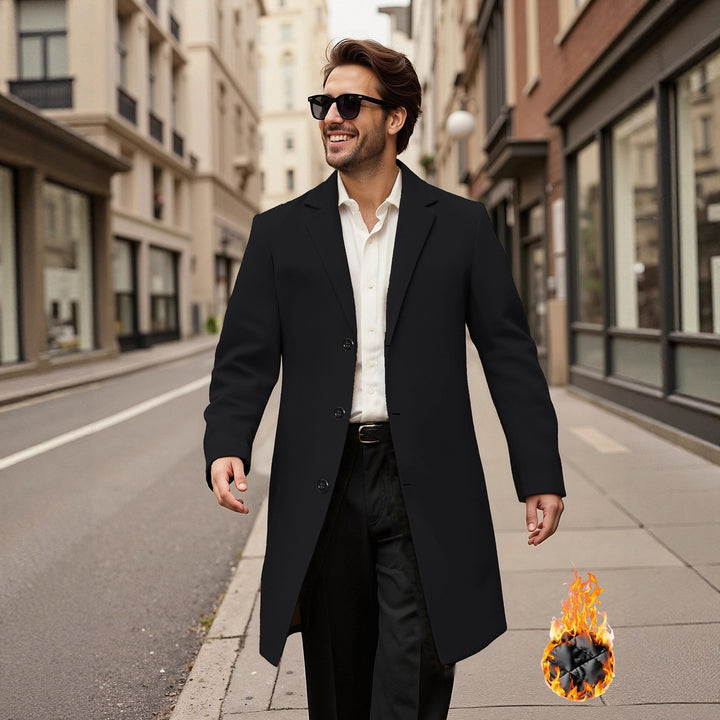 Herren eleganter doppelreihiger Mantel Aliams