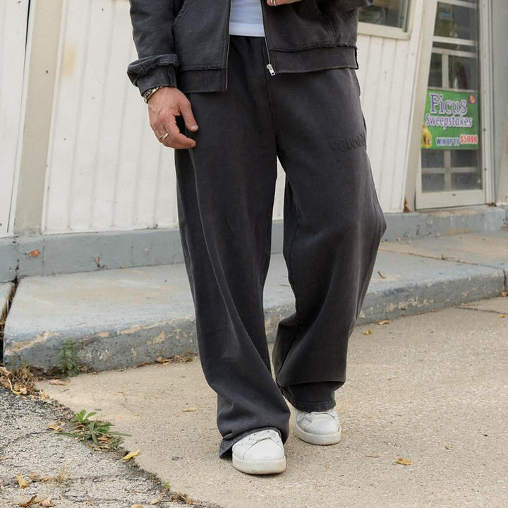 Herren bequeme Freizeithose mit seitlichen Eingrifftaschen und elastischem Bund Aliams