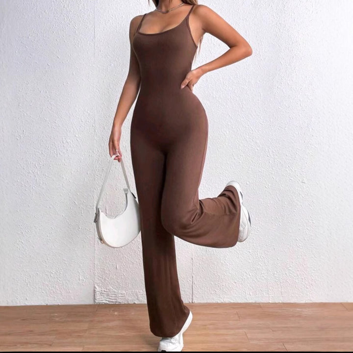 Damen Eleganter Jumpsuit mit verstellbaren Spaghettiträgern und figurschmeichelndem Schnitt Aliams
