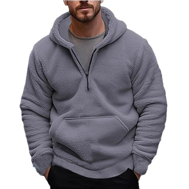 Herren Fleece Kapuzenpullover mit praktischer Kängurutasche Aliams