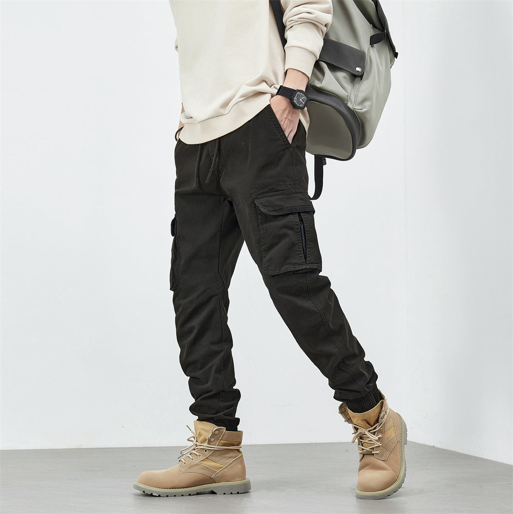 Herren funktionale Cargo-Hose mit elastischen Bündchen und zahlreichen praktischen Taschen Aliams