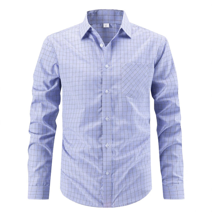 Herren elegantes Langarmhemd mit modernem Karodesign Aliams