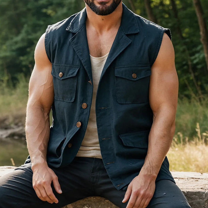 Herren praktische Outdoor-Weste mit vielseitigen Taschen Aliams