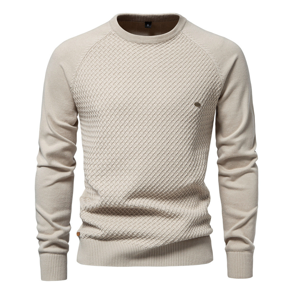 Herren Strickpullover mit modernem Strukturmuster und Rundhalsausschnitt Aliams