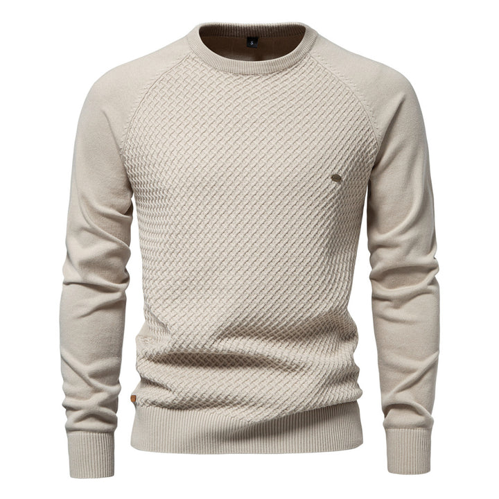 Herren Strickpullover mit modernem Strukturmuster und Rundhalsausschnitt Aliams