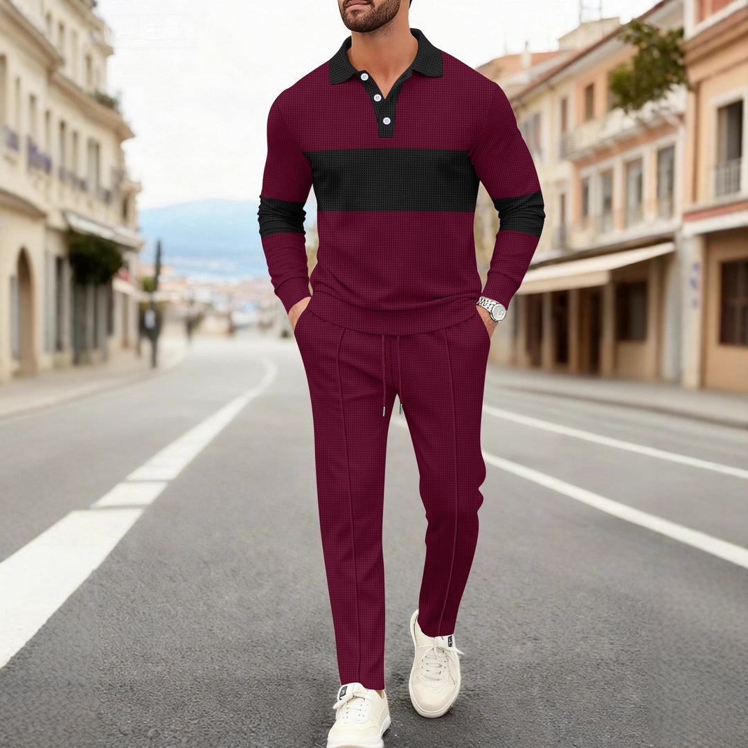 Herren sportliches Poloshirt mit eleganter Komplementär-Hose Aliams