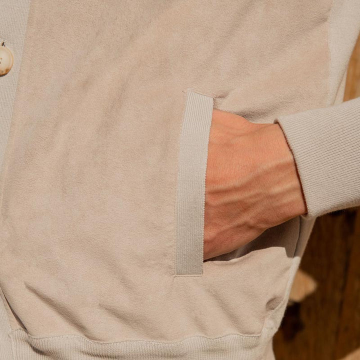 Herren unkonventionelle Sweatjacke mit Knopfdetails und praktischen Seitentaschen Aliams