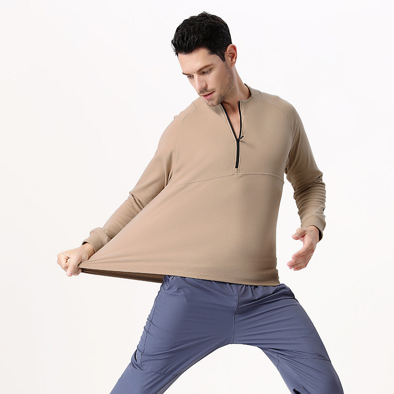 Herren Funktionspullover mit Halb-Reißverschluss und atmungsaktiven Einsätzen Aliams