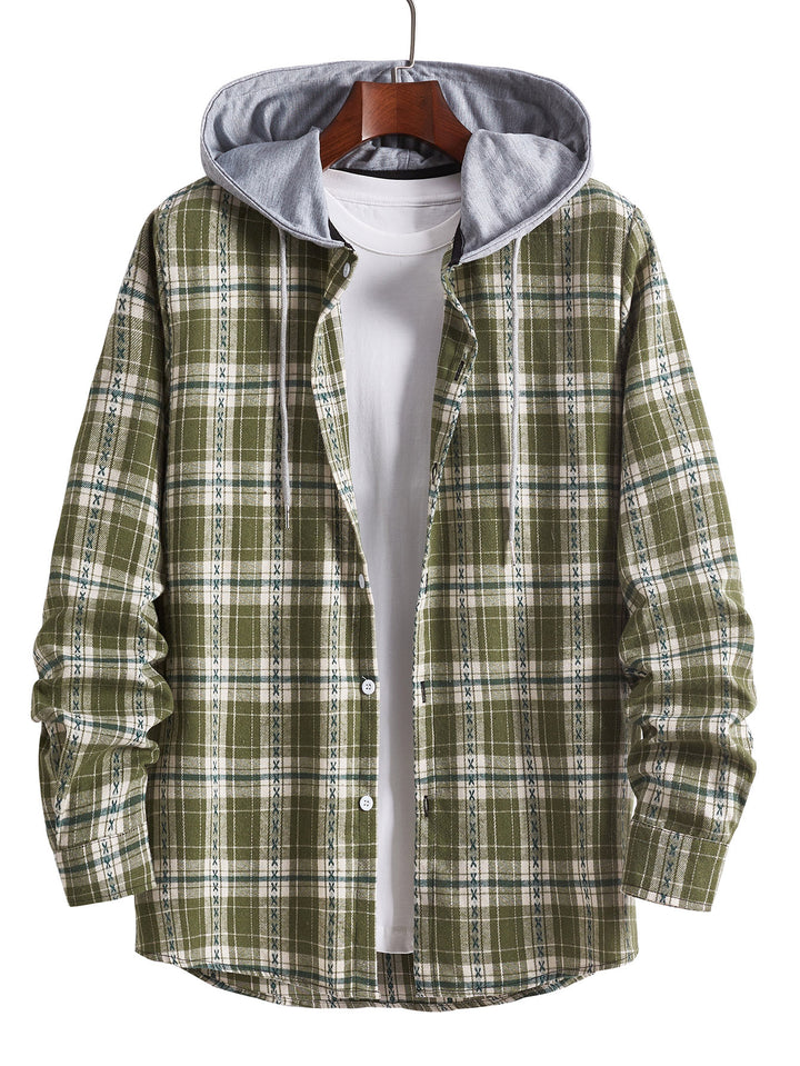 Herren Flanellhemden mit integrierter Kapuze Aliams