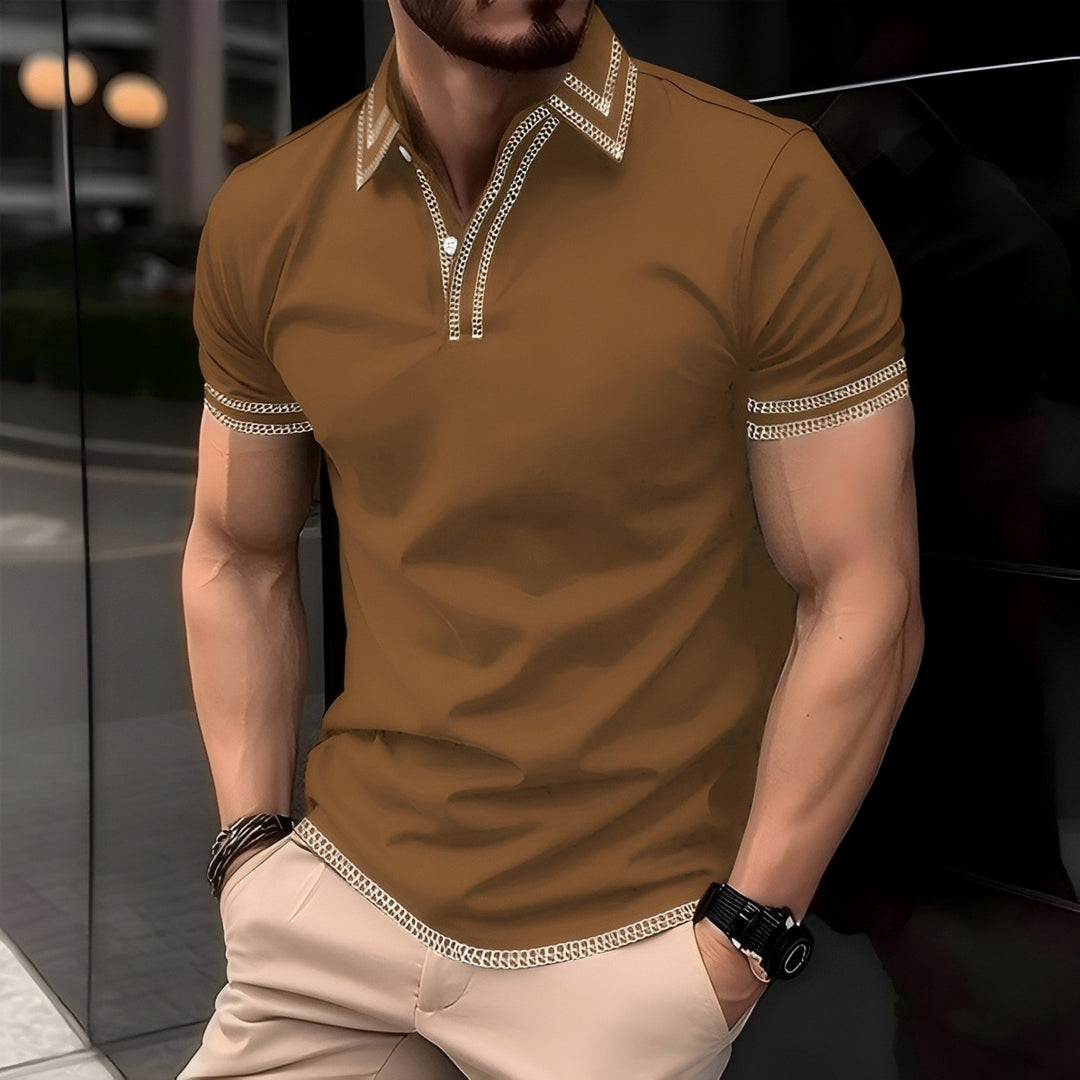 Stylisches Herren-Poloshirt mit trendigen Stickdetails Aliams
