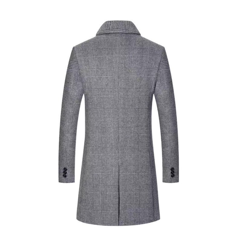 Herren Eleganter Karomantel mit wärmender Innenauskleidung Aliams