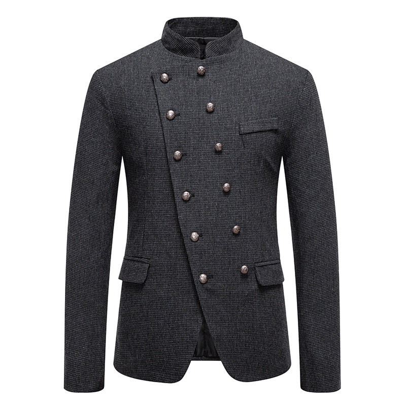 Herren Doppelt-geknöpfter Blazer mit modernem Karomuster Aliams