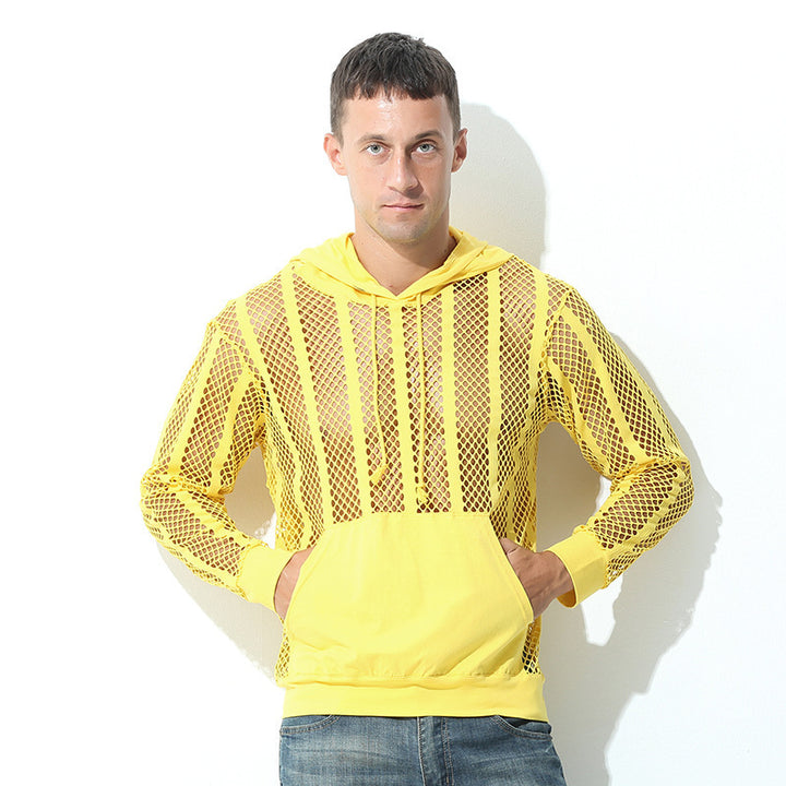 Herren atmungsaktiver Mesh-Hoodie mit Kapuze Aliams