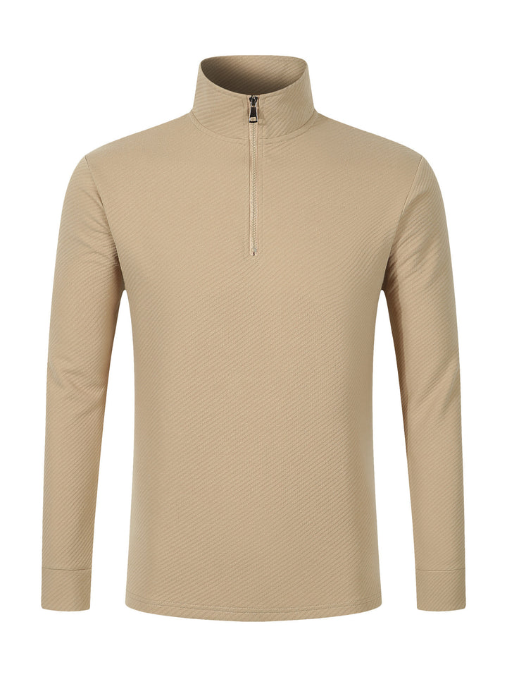 Herren Funktionspullover mit kurzem Reißverschluss und atmungsaktivem Material Aliams