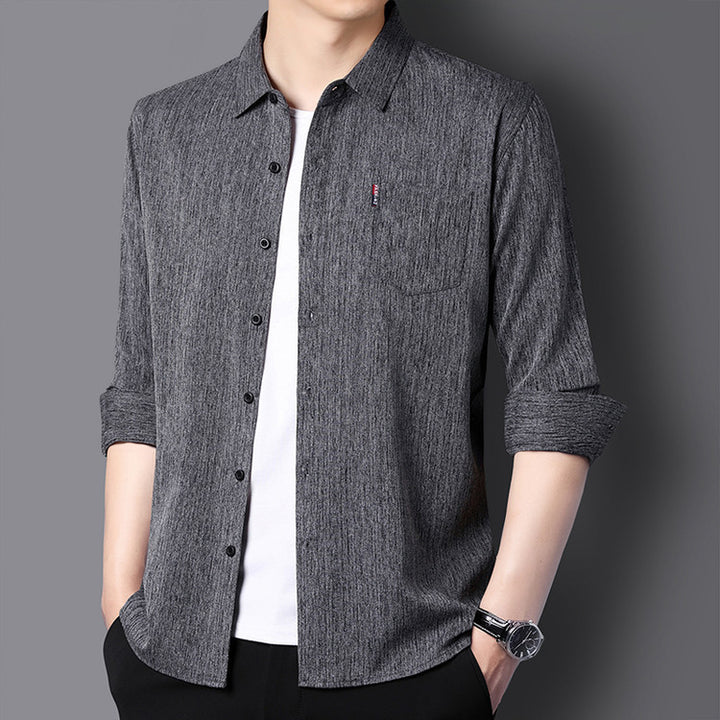 Herren Feines, strukturiertes Langarmhemd Aliams