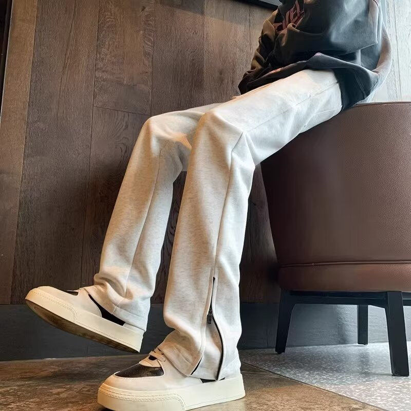 Herren sportliche Freizeithose mit atmungsaktiven Reißverschluss-Taschen Aliams