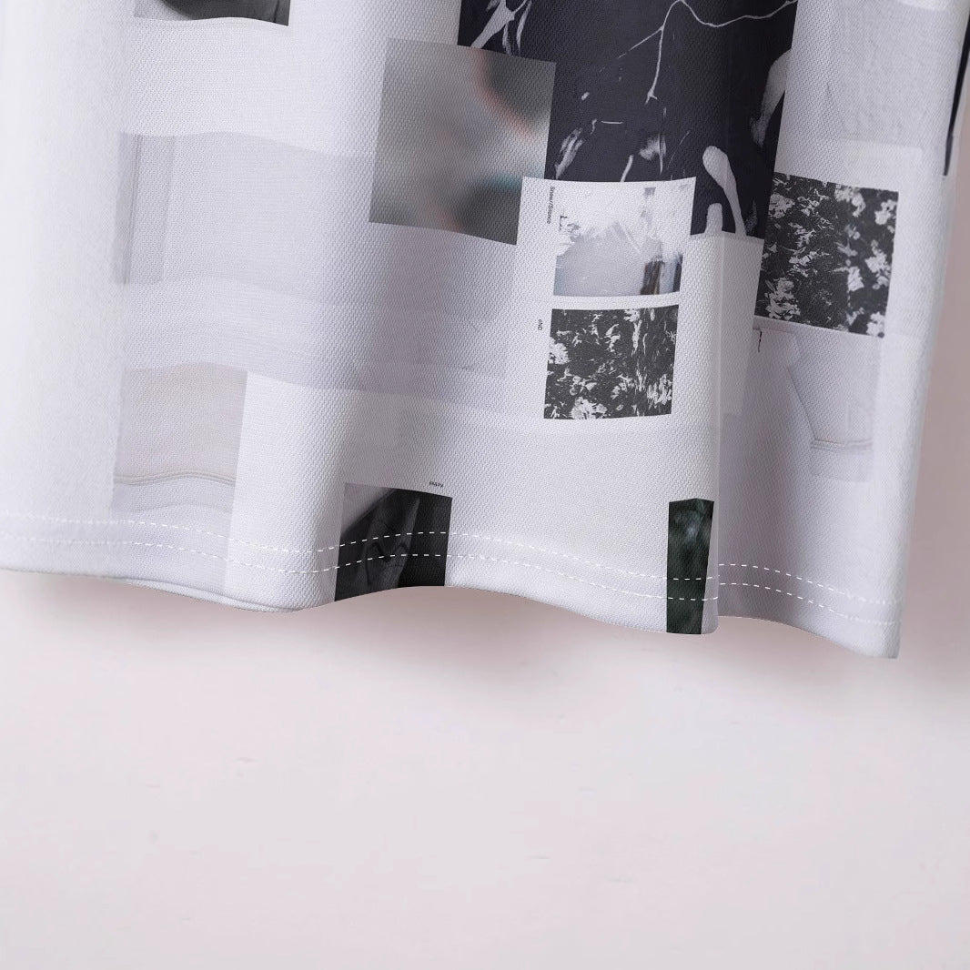 Herren Kurzarm Polohemd mit kreativem Fotomuster Aliams