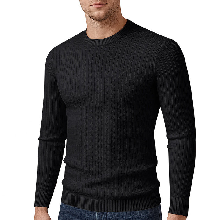 Herren Feinstrickpullover mit strukturiertem Zopfmuster Aliams
