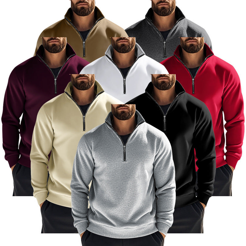 Herren Fleece-Pullover mit halbem Reißverschluss Aliams