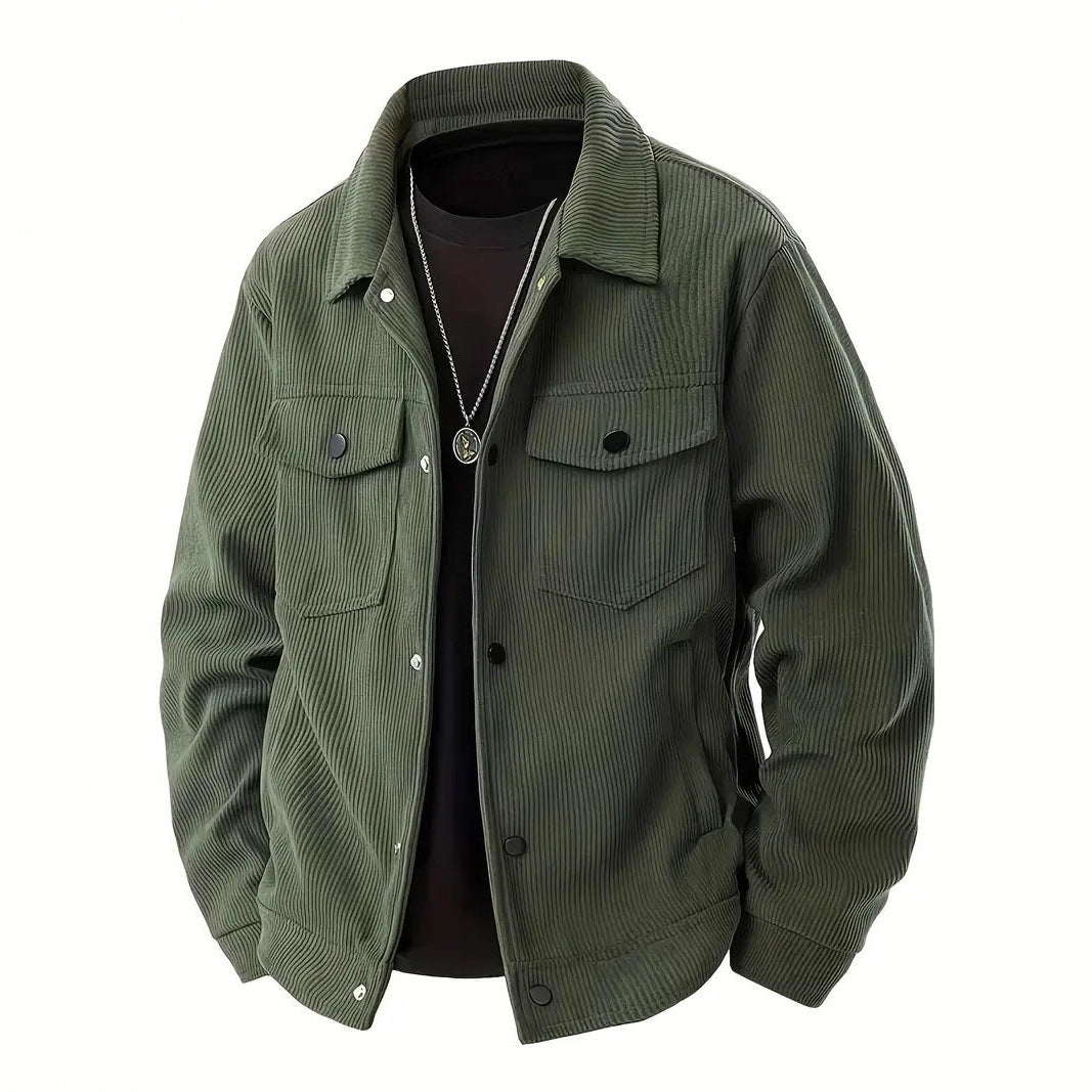 Herren strukturiertes Oberteiljacke mit praktischen Taschen Aliams