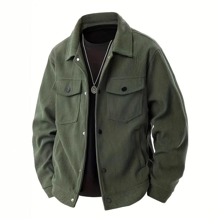 Herren strukturiertes Oberteiljacke mit praktischen Taschen Aliams