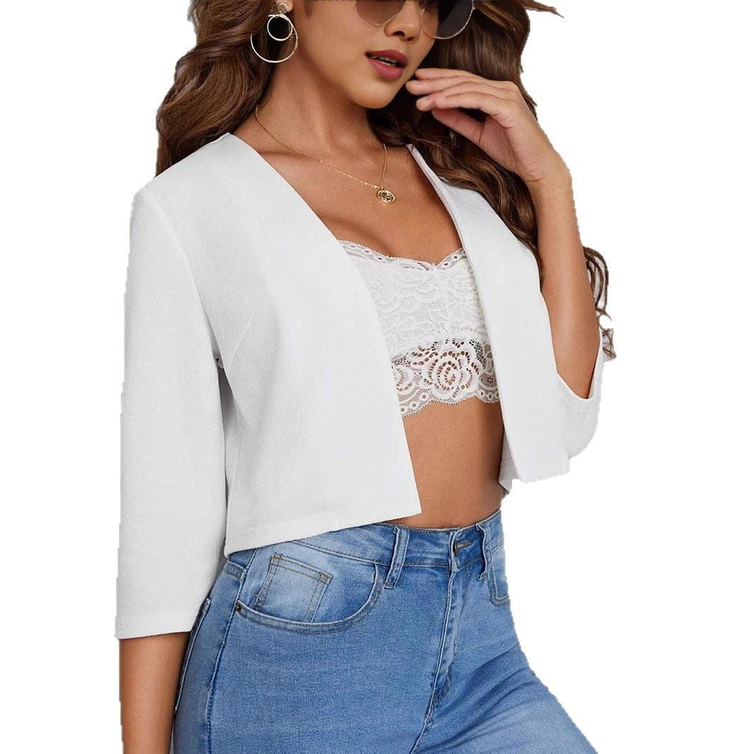 Damen Cropped Blazer mit Eleganter Silhouette und Lockerer Passform Aliams