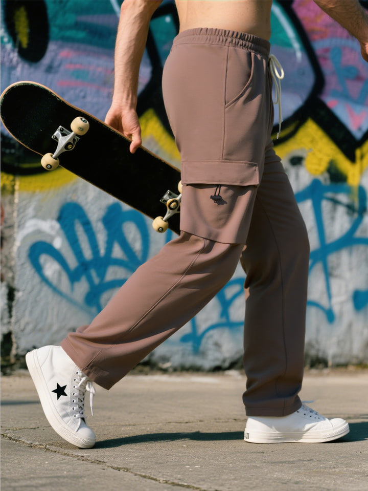 Herren Sportliche Cargo-Hose mit praktischen Taschen und elastischem Bund Aliams