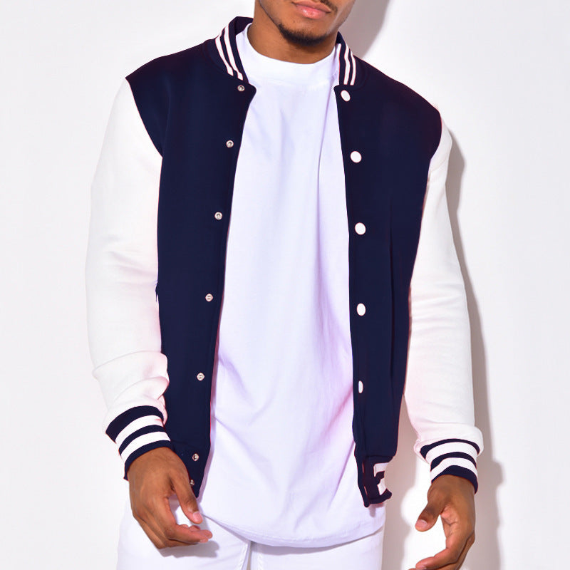 Herren sportliche Collegejacke mit gestreiften Ärmelbündchen und praktischen Knöpfen Aliams