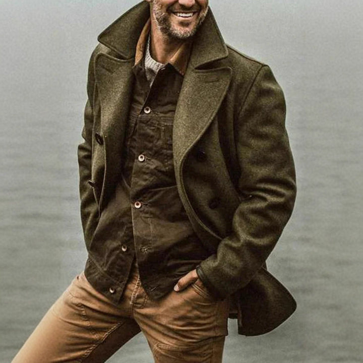 Herren stilvolle Wolljacke im doppelten Schnitt Aliams