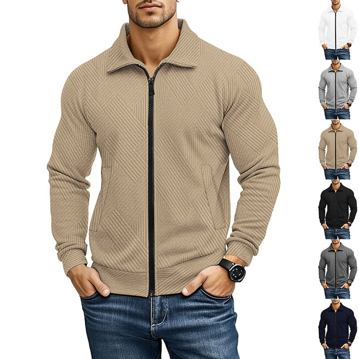 Herren bequeme und stylische Kapuzenjacke mit strukturiertem Gewebe Aliams