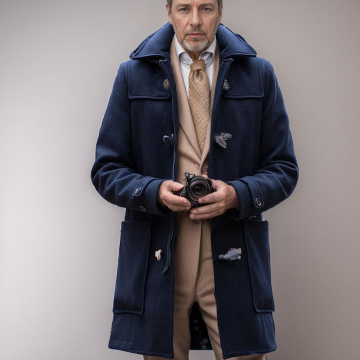 Herren eleganter Dufflecoat mit hochwertigen Details und traditionellem Design Aliams