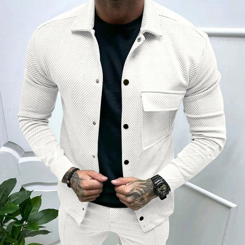 Herren elegante Jacke mit strukturierter Oberfläche und praktischen Taschen Aliams