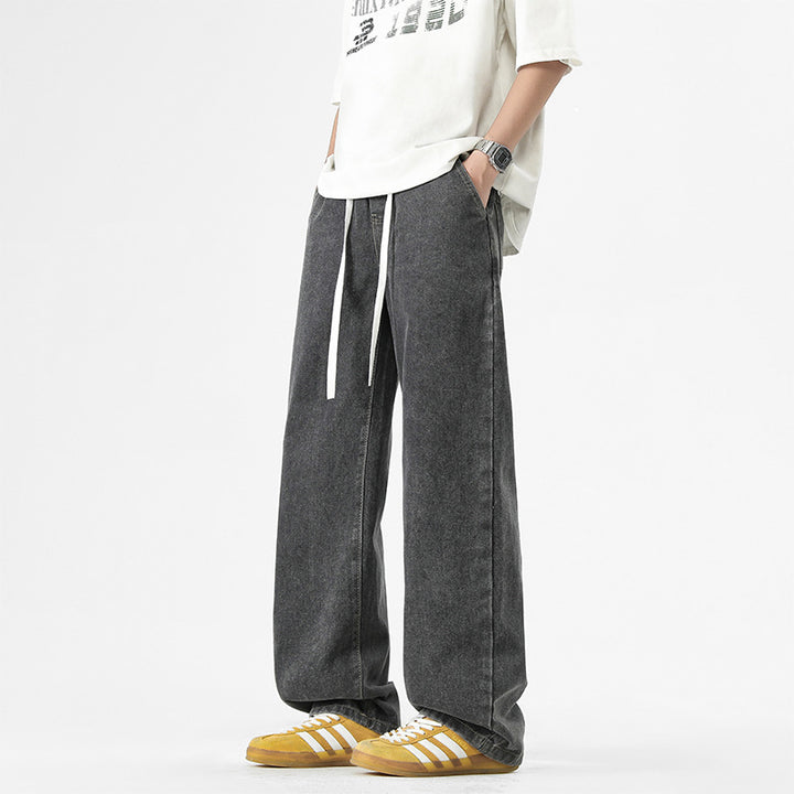 Herren weite Freizeithose mit elastischem Bund und Taschen Aliams