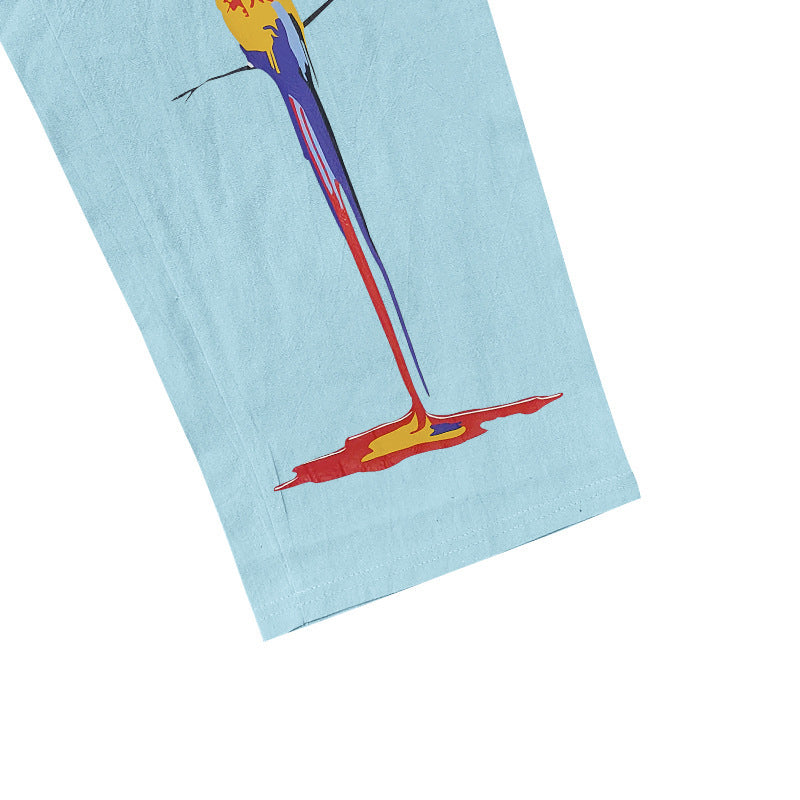 Herren Jackenähnliche Strandhose mit elastischem Bund und lebendigem Motiv Aliams