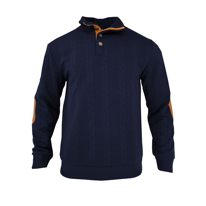 Herren Strickpullover mit hohem Kragen und modischem Zopfdesign Aliams