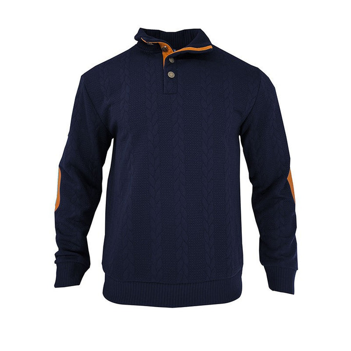 Herren Strickpullover mit hohem Kragen und modischem Zopfdesign Aliams